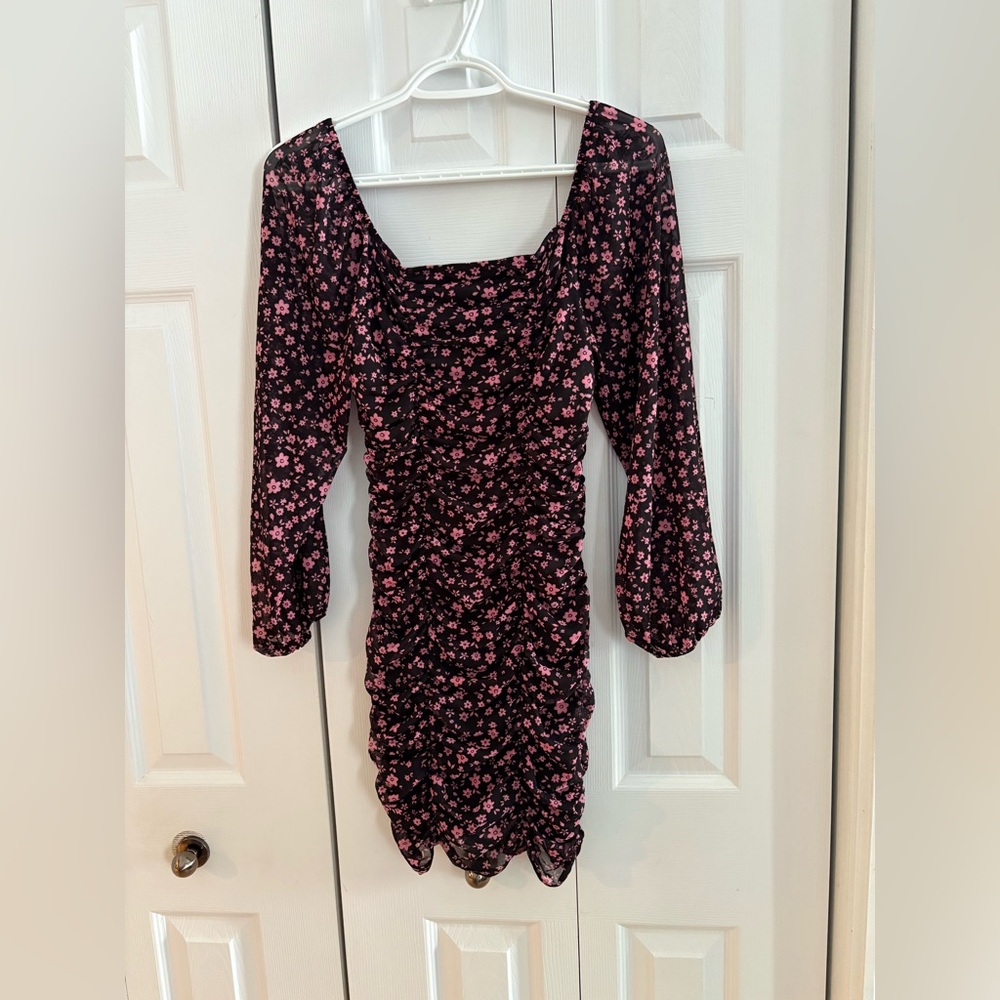 Black and pink mini dress